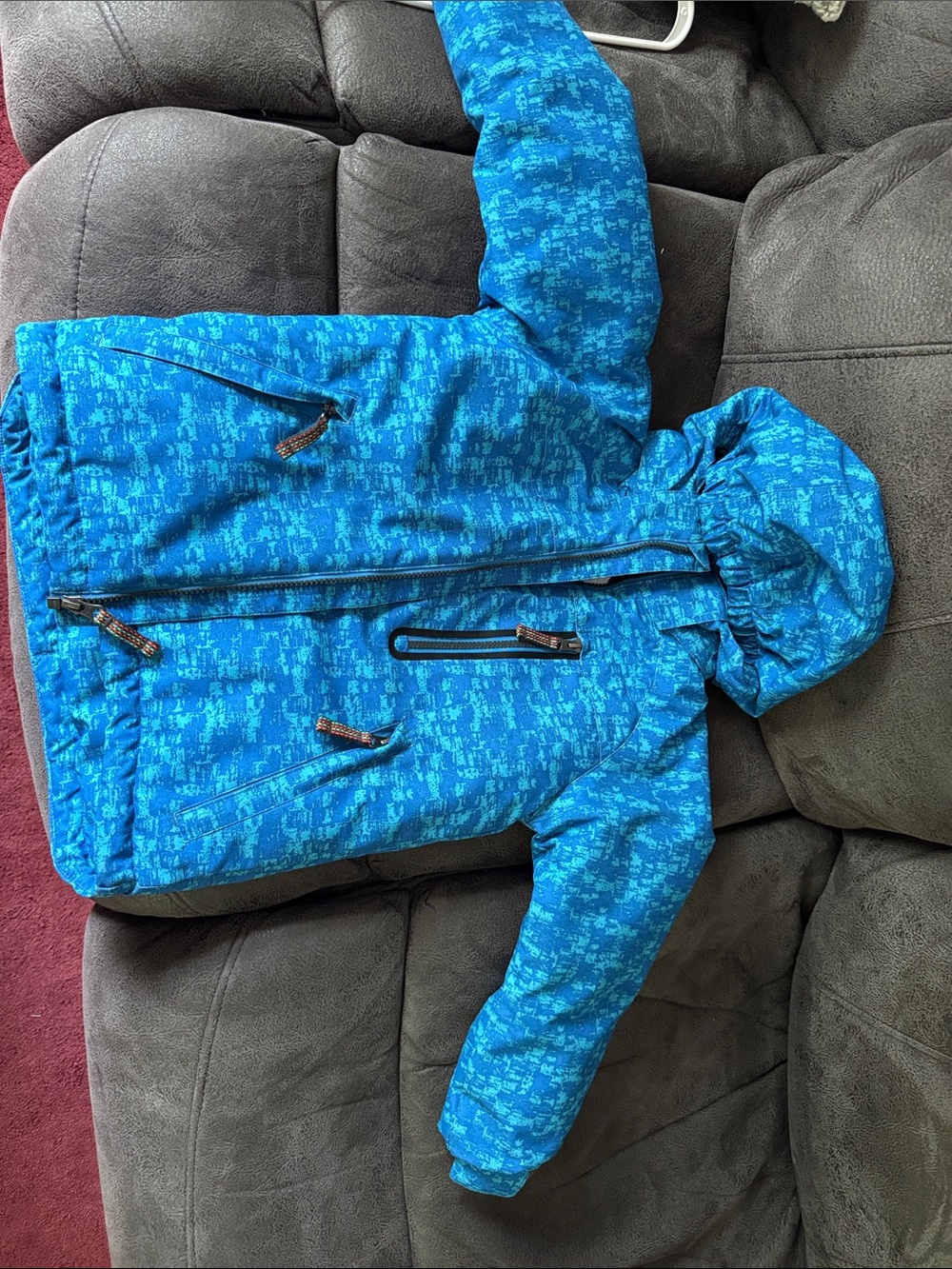 Kids Hooded Puffer Jacket in Bright Blue